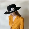 Mũ nỉ dạ đầu bằng họa tiết hoa đen trắng siêu xinh Giá chỉ 99.000 VNĐ 2