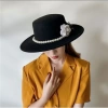Mũ nỉ dạ đầu bằng họa tiết hoa đen trắng siêu xinh Giá chỉ 99.000 VNĐ 6
