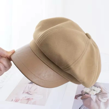 Mũ Nồi Beret Nữ Phối Da Hàn Quốc - Dây Điều Chỉnh, Dễ Phối Đồ, Giá 95.000₫