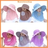 Mũ nón chống nắng vành rộng và khẩu trang 2 lớp bảo vệ sức khỏe, chống bụi, đi biển - 36k