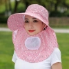 Mũ nón chống nắng vành rộng và khẩu trang 2 lớp bảo vệ sức khỏe, chống bụi, đi biển - 36k 4