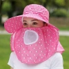 Mũ nón chống nắng vành rộng và khẩu trang 2 lớp bảo vệ sức khỏe, chống bụi, đi biển - 36k 6