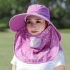 Mũ nón chống nắng vành rộng và khẩu trang 2 lớp bảo vệ sức khỏe, chống bụi, đi biển - 36k 7