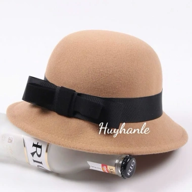 Mũ nón nỉ dạ vành cụp đai nơ kép size to - Nhiều màu, hàng QC, giảm giá 20%