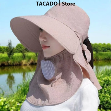 Mũ nón rộng vành chống nắng có che mặt, bảo vệ người làm việc ngoài trời mùa hè - Giá chỉ 66.000₫