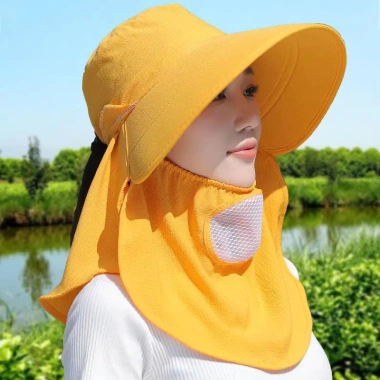 Mũ nón rộng vành chống nắng có che mặt, bảo vệ người làm việc ngoài trời mùa hè - Giá chỉ 66.000₫