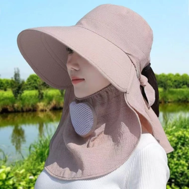 Mũ nón rộng vành chống nắng có che mặt, bảo vệ người làm việc ngoài trời mùa hè - Giá chỉ 66.000₫