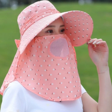 Mũ Nón Rộng Vành Chống Nắng + Khẩu Trang 2 Lớp Bảo Vệ Dây Thắt FREESHIP 24.999₫