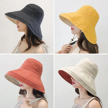Mũ Nón Vải Trơn Rộng 2 Mặt Đổi Màu Chống Nắng Hàn Quốc Nữ - Giá chỉ 82.000₫