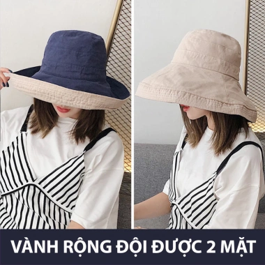 Mũ Nón Vải Trơn Rộng 2 Mặt Đổi Màu Chống Nắng Hàn Quốc Nữ - Giá chỉ 82.000₫