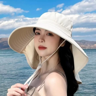 Mũ Nữ Mùa Hè Trùm Đầu Ngư Dân Chống Nắng UV, Vành Lớn Gập Gọn, Giá 36.999 VND 9