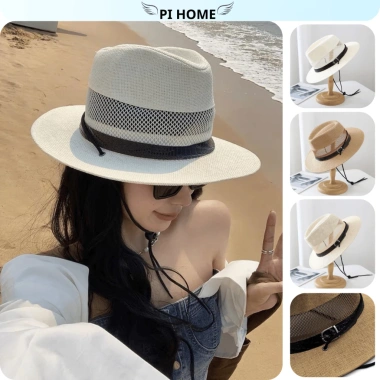 Mũ phớt cói vá lưới vành rộng nam nữ, thoáng mát, dây điều chỉnh - giảm còn 70.000₫