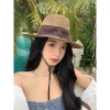 Mũ phớt cói vá lưới vành rộng nam nữ, thoáng mát, dây điều chỉnh - giảm còn 70.000₫ 9