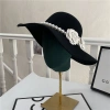 Mũ rộng vành đen đính ngọc trai retro Anh Quốc thanh lịch cho cô dâu giảm giá 3