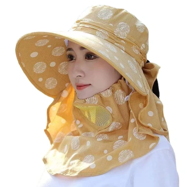 Mũ rộng vành kèm khăn choàng chống nắng thời trang mùa hè cho nữ giảm còn 66.000 VND 6