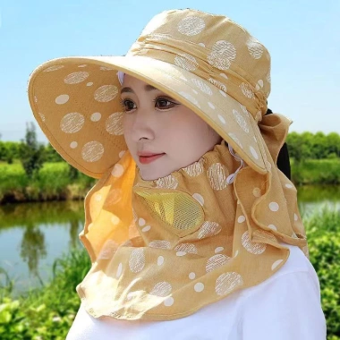 Mũ rộng vành kèm khăn choàng chống nắng thời trang mùa hè cho nữ giảm còn 66.000 VND 7
