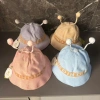 Mũ rộng vành vải giả cói nơ, điều chỉnh vòng đầu gập gọn, chống nắng - Giá 29.900₫