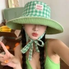 Mũ Tai Bèo Chống Nắng Vành Rộng 2 Mặt Caro Pastel Bucket Dây Nơ Đi Biển Giá 118k 5