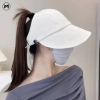 Mũ tai bèo hở chóp vải thun lạnh, che nắng thời trang hè cho nữ - 45k 2