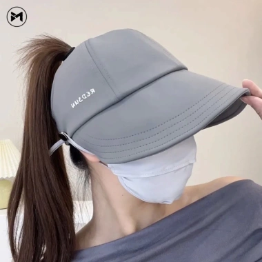 Mũ tai bèo hở chóp vải thun lạnh, che nắng thời trang hè cho nữ - 45k