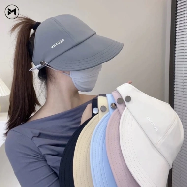 Mũ tai bèo hở chóp vải thun lạnh, che nắng thời trang hè cho nữ - 45k