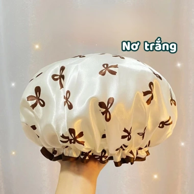 Mũ ủ tóc khi tắm họa tiết nơ 2 lớp Xclean chống nước co giãn - Giá chỉ 19.000đ 10