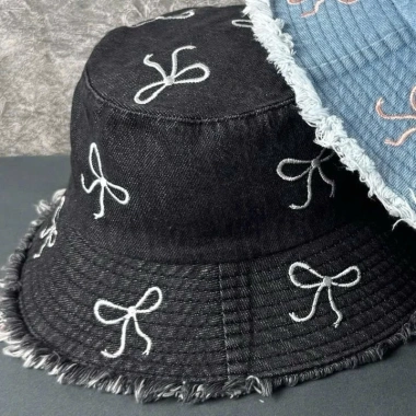 Mũ vành tròn tua rua - Nón bucket nữ thêu nơ xinh, cá tính, thời trang trẻ, 68.000đ