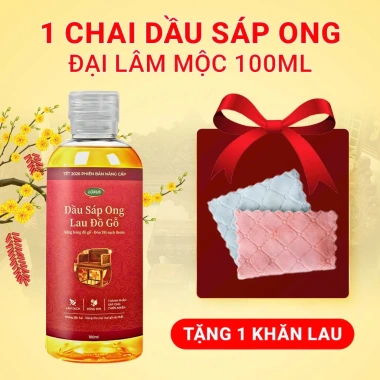 MUA 1 TẶNG 1 Dầu sáp ong lau đồ gỗ Đại Lâm Mộc - Đánh bóng, bảo vệ, ngăn mối mọt, nấm mốc - 77.000 VND