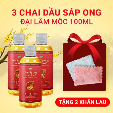 MUA 1 TẶNG 1 Dầu sáp ong lau đồ gỗ Đại Lâm Mộc - Đánh bóng, bảo vệ, ngăn mối mọt, nấm mốc - 77.000 VND