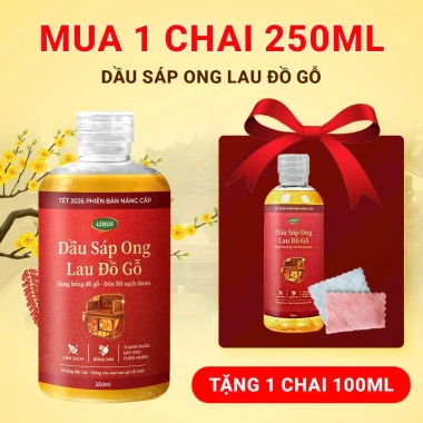 MUA 1 TẶNG 1 Dầu sáp ong lau đồ gỗ Đại Lâm Mộc - Đánh bóng, bảo vệ, ngăn mối mọt, nấm mốc - 77.000 VND