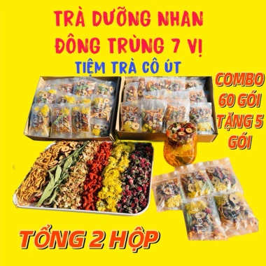 Mua 1 Tặng 1 Trà Dưỡng Nhân Đông Trùng 7 Vị - 2 Hộp 60 Gói + 5 Quà, Trà Cô Út, Trà Tea & Chè Mua 1 Tặng 1 Trà Dưỡng Nhân Đông Trùng 7 Vị - 2 Hộp 60 Gói + 5 Quà, Trà Cô Út, Trà Tea & Chè