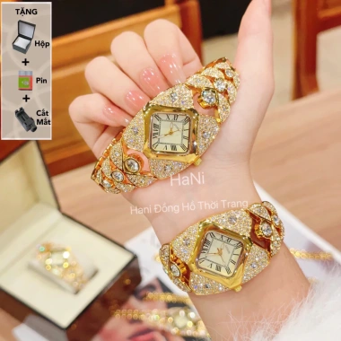 Mua 1 Tặng 3 Đồng Hồ Nữ Gossie Lắc Hoàng Kim Đá Bắt Sáng Sang Trọng Cấp 2 Màu