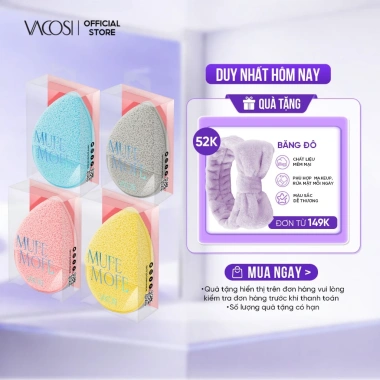 Mua 3 Tặng 1 Bông mút rửa mặt bọt biển VACOSI BP63 - Siêu sạch, mịn da, chỉ 50.350 VND