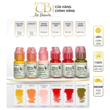 Mực PERMA BLEND hữu cơ chính hãng - Mực phun xăm Full màu, bám lâu, an toàn 110k