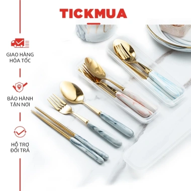 Muỗng Đũa Nĩa Nạm Đá Cao Cấp GD212 - Hộp Thìa Đũa Văn Phòng - Giá 69.000 VND 5 Muỗng Đũa Nĩa Nạm Đá Cao Cấp GD212 - Hộp Thìa Đũa Văn Phòng - Giá 69.000 VND 5