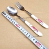 Muỗng inox 304 dày cán sứ cao cấp - Muỗng súp, thìa cà phê đen, đá, giá chỉ 15.000đ 2