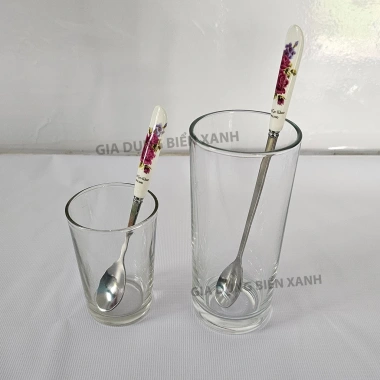 Muỗng inox 304 dày cán sứ cao cấp - Muỗng súp, thìa cà phê đen, đá, giá chỉ 15.000đ
