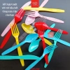 Muỗng Nĩa Dao Nhựa 6 Màu Phụ Kiện Tiệc Sinh Nhật Ăn Bánh Kem Giá Chỉ 8.550₫ 2