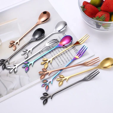 Muỗng và Nĩa Ăn Trái Thép Không Gỉ Thiết Kế Độc Đáo - Chỉ 12.705 VND