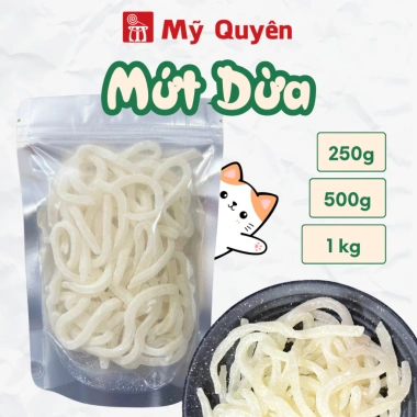 Mứt Dừa Non ít đường, mềm dẻo thơm ngon, không chất bảo quản, dạng sợi màu tự nhiên - 78.000đ