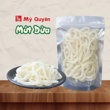 Mứt Dừa Non ít đường, mềm dẻo thơm ngon, không chất bảo quản, dạng sợi màu tự nhiên - 78.000đ