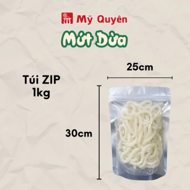 Mứt Dừa Non ít đường, mềm dẻo thơm ngon, không chất bảo quản, dạng sợi màu tự nhiên - 78.000đ