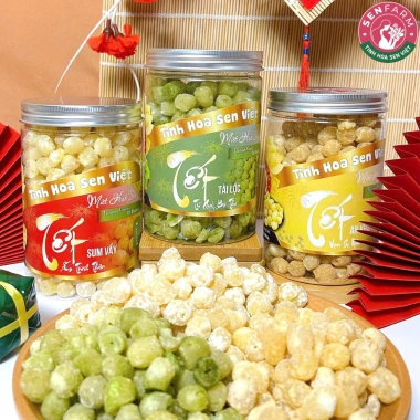 Mứt Hạt Sen ít Đường 3 vị Truyền thống, Matcha, Gừng - Quà Tết Bánh Tết 132k