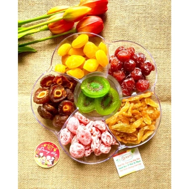Mứt Tết Hoa Mai Mix 6 vị - Mứt sấy dẻo 800g, hộp quà tặng, giảm giá 209.000đ