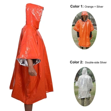 Muvako Áo mưa poncho khẩn cấp phản quang giữ nhiệt, chống gió, đa năng sinh tồn du lịch - Giá ưu đãi 51.732đ 5