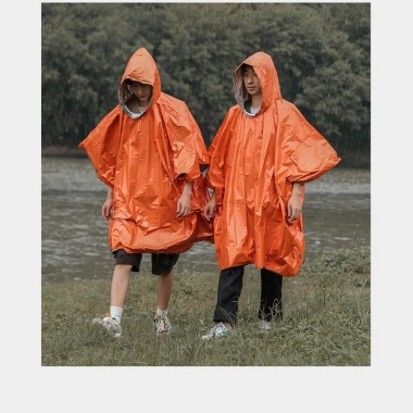 Muvako Áo mưa poncho khẩn cấp phản quang giữ nhiệt, chống gió, đa năng sinh tồn du lịch - Giá ưu đãi 51.732đ 8