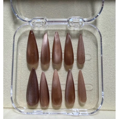 Nailbox mắt mèo 10 móng tay giả đủ size sang chảnh chụp áo dài Tết, giá 55.000