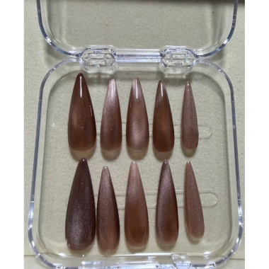Nailbox mắt mèo 10 móng tay giả đủ size sang chảnh chụp áo dài Tết, giá 55.000