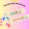 Nametag móc khóa thêu tên SĐT, thẻ bé chuông + sticker, tag treo balo - 53.655₫ 2
