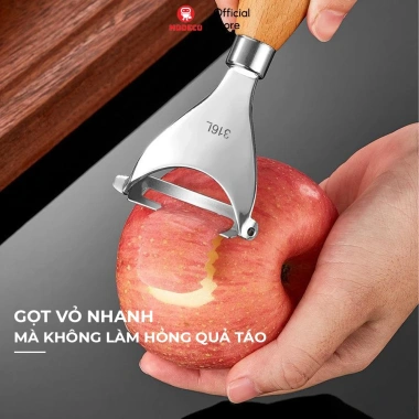 Nạo Rau Quả Modeco Thép Không Gỉ 316L - Đa Năng, Cán Gỗ Sồi, Lưỡi Dao Sắc Bén, Giá 97.000₫ 4 Nạo Rau Quả Modeco Thép Không Gỉ 316L - Đa Năng, Cán Gỗ Sồi, Lưỡi Dao Sắc Bén, Giá 97.000₫ 4